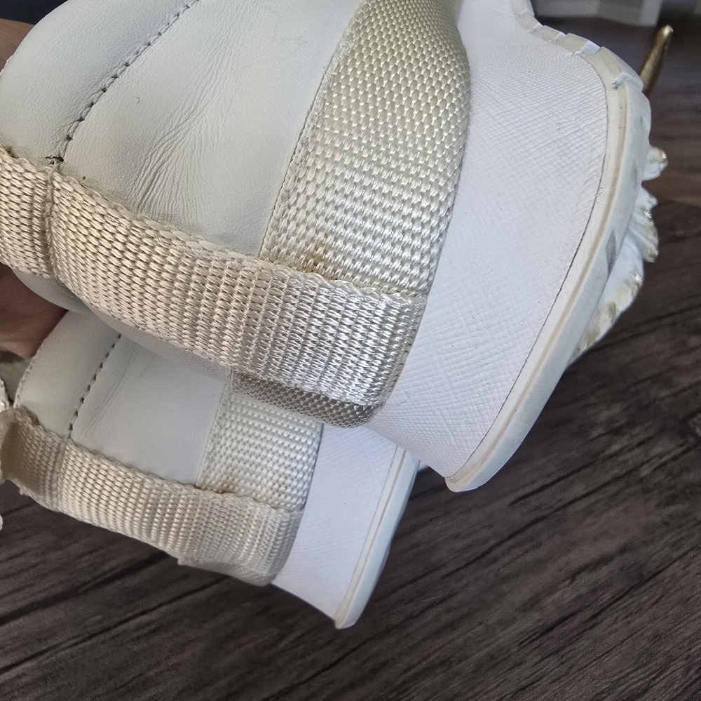 Authentic Prada White Leather Slip-On Shoes - Picture 6 of 16
